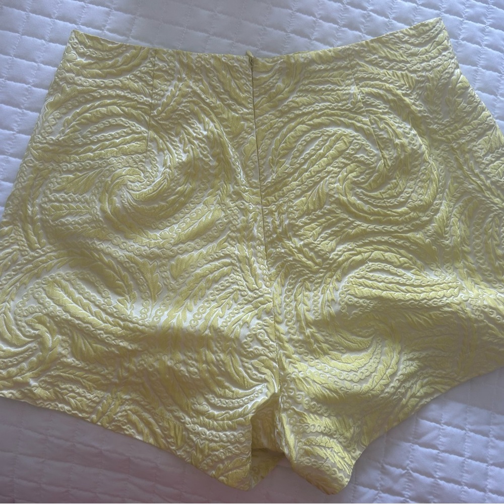 Elegant Yellow Textured Blouse and short set - Picture 6 of 6